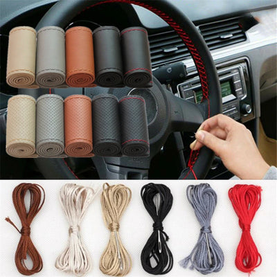 Leather Car Steering Wheel Cover Braid On The 38 CM DIY | SAMAG