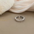VENTFILLE 925 Sterling Silver Ring for Women Girl Gift Retro Open Trend Unique Design Geometric Asymmetric Jewelry Dropship