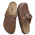Comwarm Vegan Leather Clogs Womens Men's Cork Footbed Mules Slip on Potato Shoes with Arch Support Classic Cork Slippers shoes