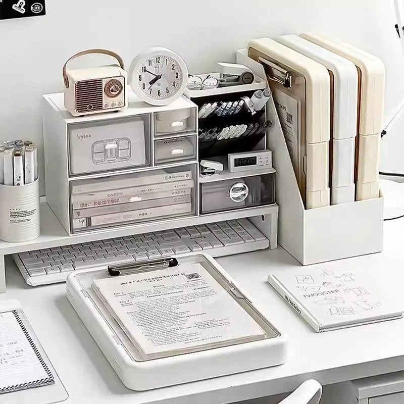 A4 Multifunctional Folder - Transparent Document Organizer Writing Pad for Students, Exam Paper Storage Binder Convenient