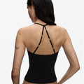 ANK Air Summer Top with Solid Color, Black and White Powder, Wide Shoulder Strap, I-Shaped Tank Top, Women's Sports, Daily Wear
