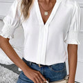 Women Summer Style Blouses Shirts Lady Casual Short Puff | SAMAG