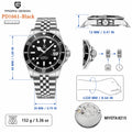 PAGANI DESIGN Men Watches Automatic Watch Mechanical Sapphire Glass Stainless Steel Luminous Date Luxury - Visuel 18 | SAMAG