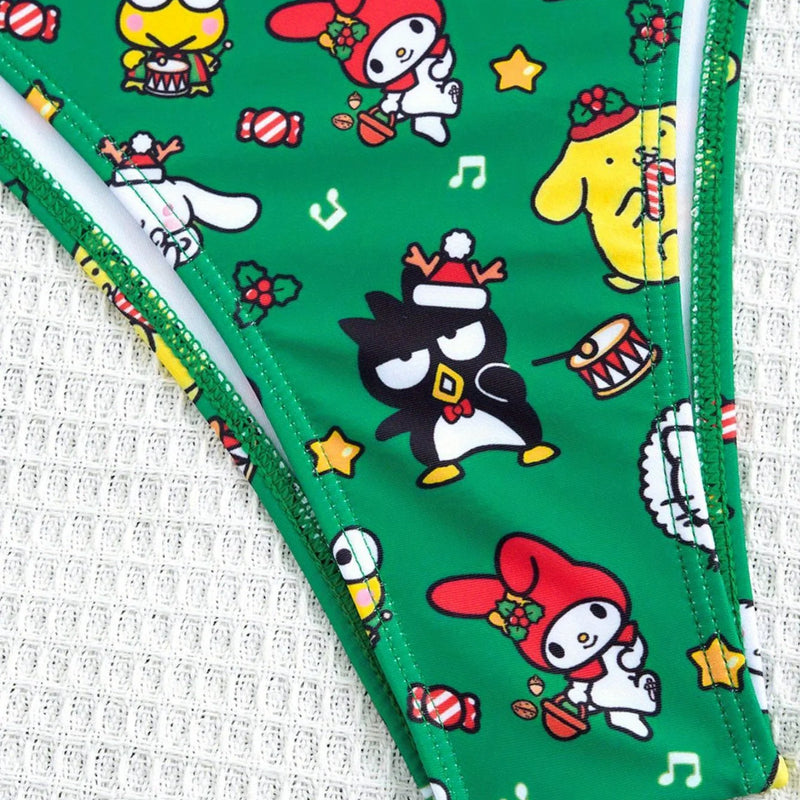 Sanrio Christmas Print Halter Bikini Set Women Cute | SAMAG