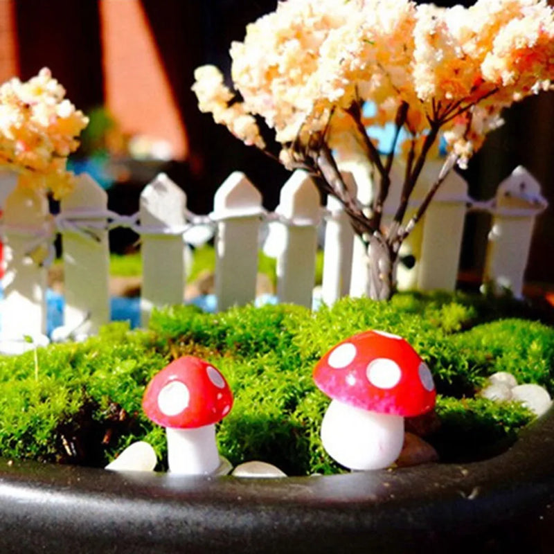 50 Pc Mini Red Mushroom Garden Dotted Small Potted DIY Toy House Landscape Bonsai Plant Garden Decoration Wholesale Ornament