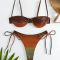Sexy Tie Dye Print Push Up Bikinis Sets Two Pieces Side | SAMAG