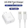 45W PD Fast Charging For Samsung S22 S23 Ultra Note10 Plus Mobile Phone USB Type C Cable Fast Quick Charging Wall Adapter