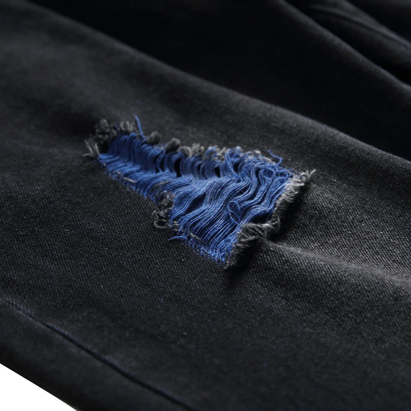 New Fall Collection: Men's Black Jeans, Blue Distressed | SAMAG