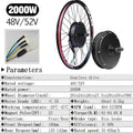 48V52V 2000W Electric bike Conversion Kit Brushless Gearless Rear hub Motor Wheel 20-29inch 700C MTX39 Rim for E Bike Kit