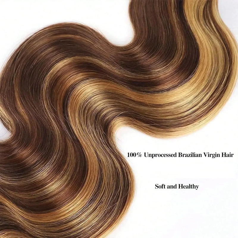 2 3 4 PCS Highlight Ombre Body Wave Bundles Human Hair 16A Unprocessed Brazilian Colored Weave Raw Hair 30 32 Inch Wet And Wavy Human Hair Bundles Extensions