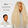 Miracle Knots 613 Color Honey Blonde Crochet Human Hair Deep Wave Feather Knotless Pre Separated Boho Braids Quick Install