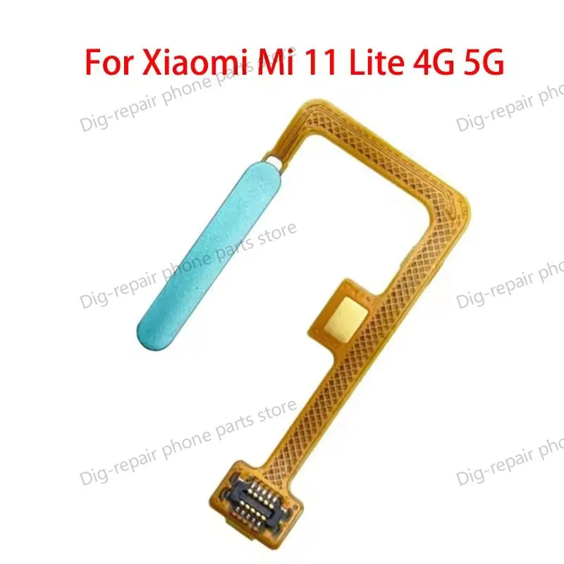 Original Fingerprint Sensor For Xiaomi Mi 11 Lite 5g 4g  Home Return Key Menu Power On Off Button Flex Ribbon Cable