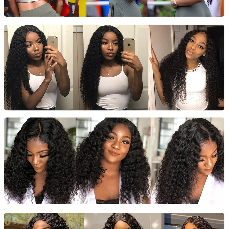 Deep Wave 4 Bundles Deal 15A Brazilian Virgin Human Hair 100% Unprocessed Water Wave Curly Human Hair Extensions Loose Deep Wave