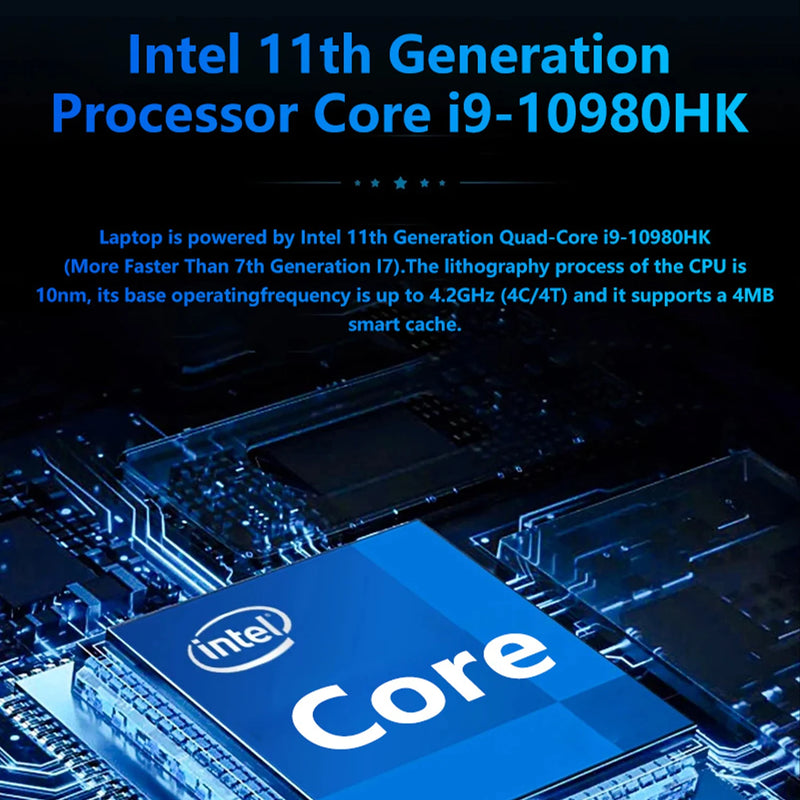 Intel Core i9 10980HK 15.6 Inch Gaming Laptop 32GB RAM 2TB SSD Fingerprint Unlock WiFi 6 4K Ultrabook Pro Max Speed for Work