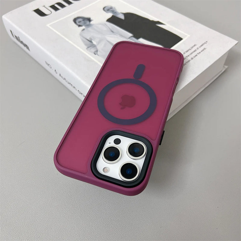 Luxury Magnetic for Magsafe Wireless Charge Case For iPhone 11 12 13 14 Plus 15 16 Pro Max Shockproof Matte Hot Selling Cover