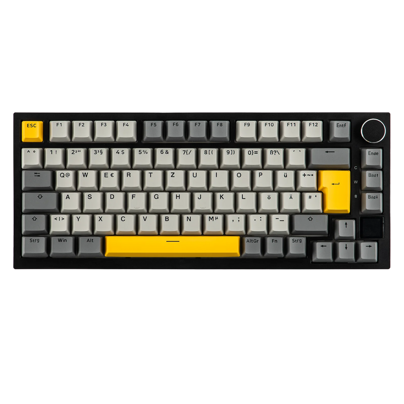 ISO-DE Layout AJAZZ AK820 PRO 75% QWERTZ German Layout Gasket Wired/Bluetooth/2.4G Wireless Mechanical Keyboard for Win/Mac