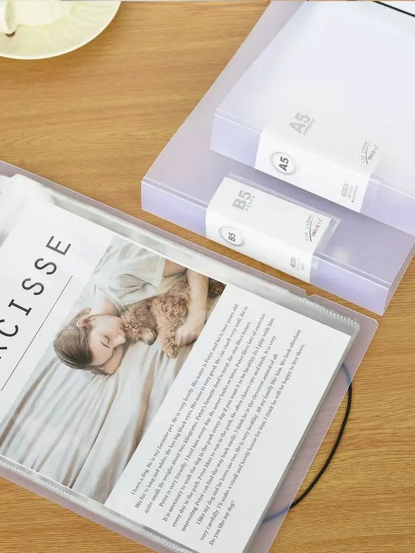 2-Ring Binder A4 Landscape Paper Organizer Document Binder A5 B5 Transparent Binder Sleeves 2-hole File Folder For Documents