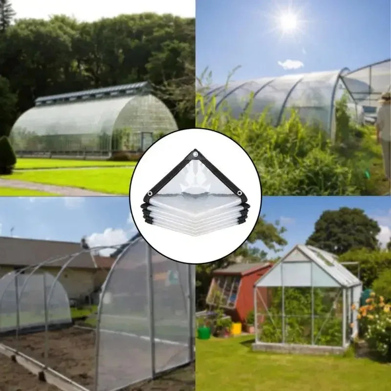 Thick Transparent PVC Tarp Heavy Duty Waterproof Weatherproof Cover for Outdoor Patio Garden Balcony Greenhouse and Rain Shelter