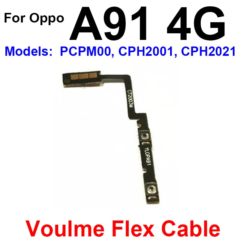 Volume Power Flex Cable For OPPO A5 A9 A31 A33 A91 A92 A93 2020 4G On OFF Power Buttons Voulme Side Key Switch Flex Cable