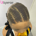 Synthetic Full Lace Braids Wig for Black Women Shoulder Length Braided Lace Front Wigs Black Daily Used Wig Heat Resistant Hair