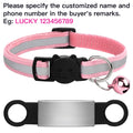 Customized Pet Collar Reflective Cat Collars Free Engraved Puppy Kitten Pet ID Nameplate Necklace With Bell Anti-lost For Cats