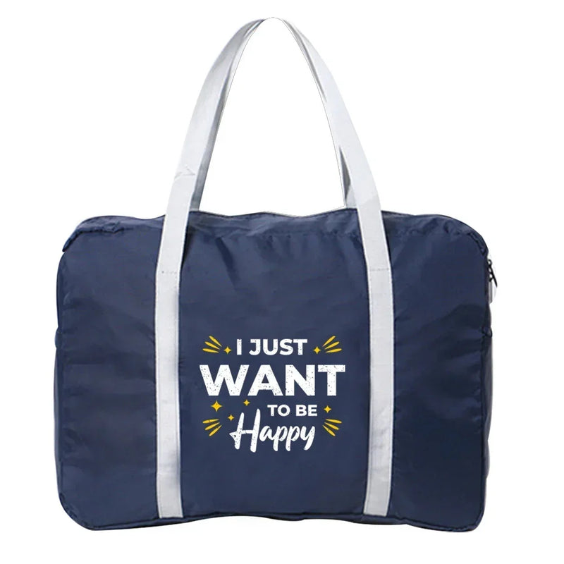 Boston Bag Travel Bag Unisex Foldable Bag Organizers Large Capacity  Portable Phrase Printed Luggage Bags Travel Accessories