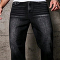Vintage Style Men's Black Washed Distressed Loose Wide | SAMAG