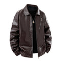 2026 New Style Leather Jacket for Men with Collar, Spring-Autumn Model, Motorcycle Suit Coat US/European size.