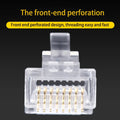 50 PCs RJ45 Connector Cat6 Connector Network Unshielded RJ45 Perforated Crystal Head Network Cable