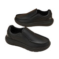 Fitville Men'S Slip-On Shoes Wide Width Leather Casual Shoes Lightweight For Swollen Feet With Arch Support Pain Relief