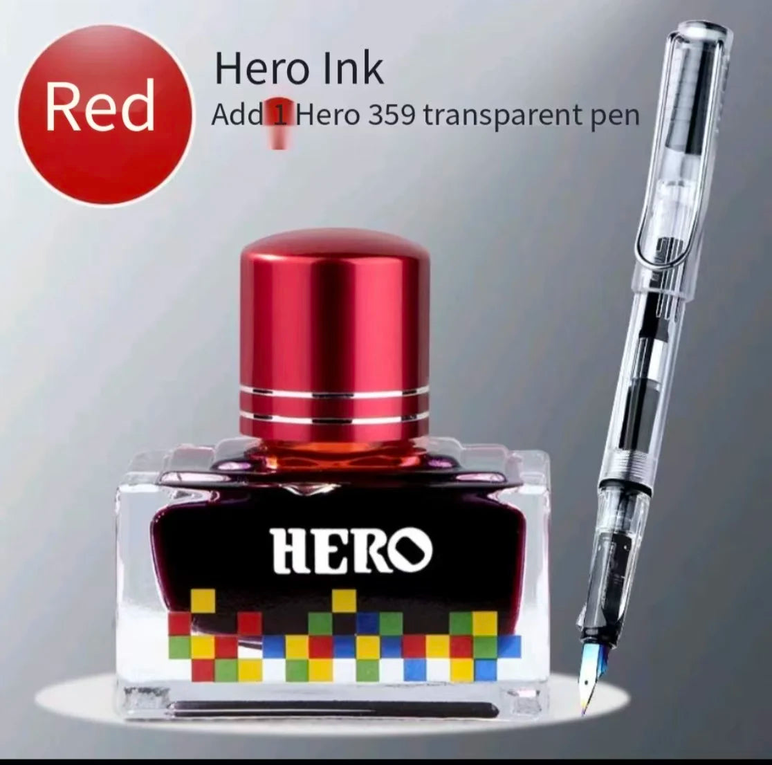 Hero 12 Colors Non-Carbon Ink 40ml Waterproof Quick Dry Fountain Pen Calligraphy Drawing Ink