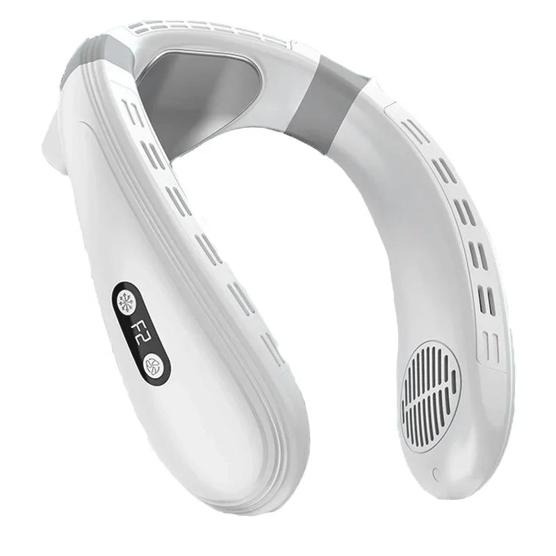 2024 New Neck Air Conditioner Portable Neck Fan Rechargeable Semiconductor Cooling Bladeless Fan Wearable Cooler multi purpose