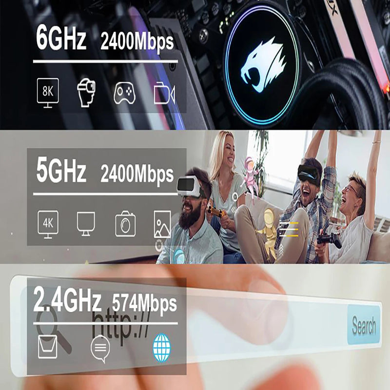 WiFi 6E AX210 Bluetooth 5.3 M.2 Wireless Card For Intel AX210NGW 2.4Ghz 5Ghz 6Ghz 5374Mbps 802.11ax For - Visuel 2 | SAMAG