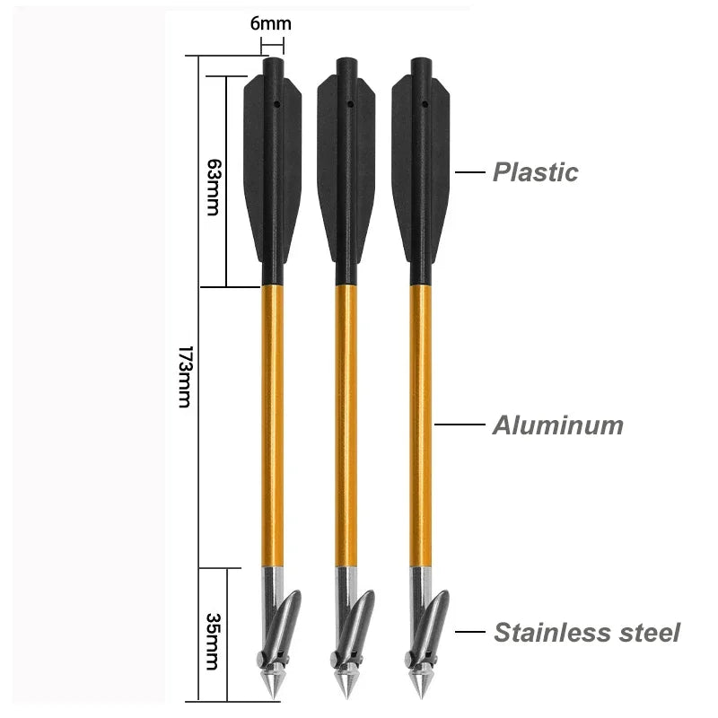 Fishing Short Arrow Metal Aluminum Shaft 6.8 Inches | SAMAG