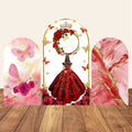 Red Dress Quinceanera Princess 15 Year old Birthday Party Decor  Backdrop Baby Shower Covers Arch Photography Background Props