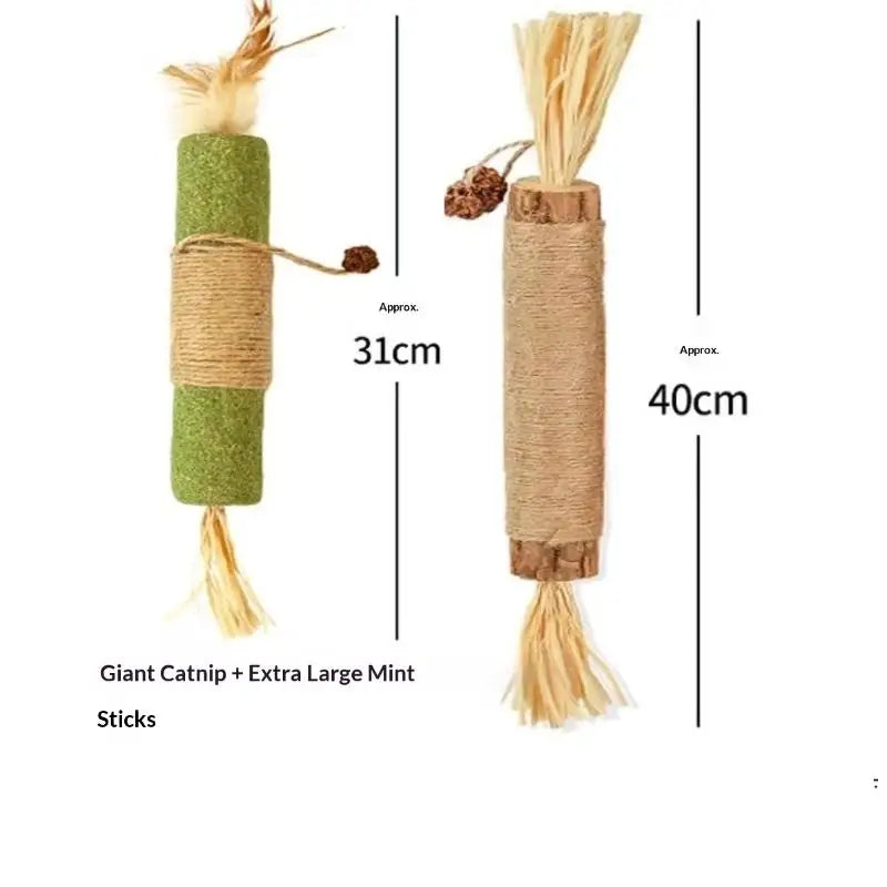 NEW 1/2PCS Cat Toys Made Of Wood Knotweed Teething Sticks Insect Galls Raffia Sisal Rope Teeth Cleaning Toys Cat Teasing Sticks