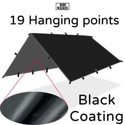 19 Hanging Points Black Coating Tarp Waterproof Coated | SAMAG