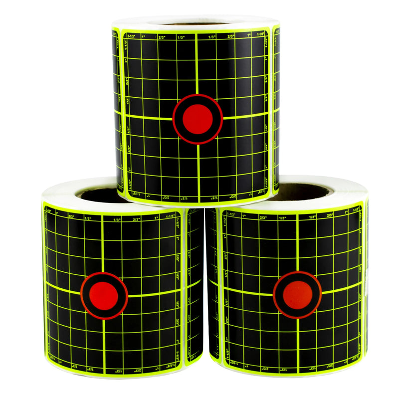 Grid Target Shooting Practice Splash Target Stickers 200Pcs 3inch Shooting Target Training Supplies Stickers Fluorescent Color Labels (Can Be Used for Real Gun Practice and Airgun Practice)