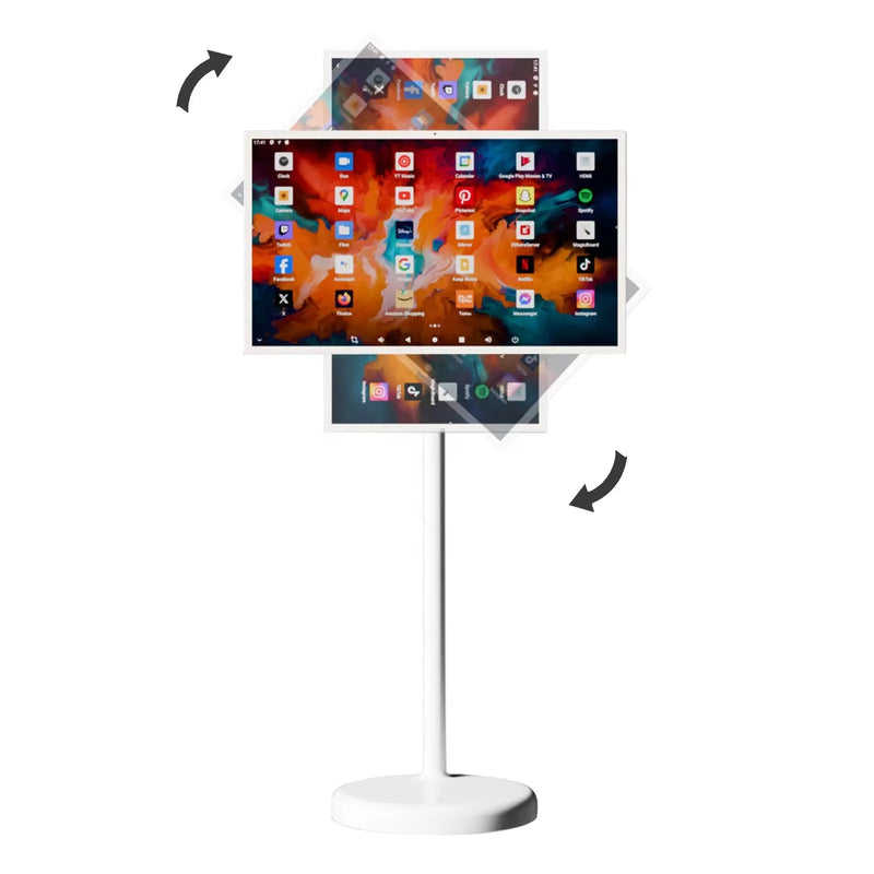 21.5/32 Inch Stickme Smart Screen TV WHITE Hd Android Interactive Touch Lcd Display Battery Stand Wireless Smart Portable Tv