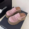 2026 Women's Fashion Chunky Platform Mules Slip-On Breathable Summer Shoes Casual Comfort Slides