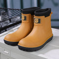 New Mens Rain Boots Outdoor Short Tube Sports Shoes Fishing Nonslip Work Garden Rubber Shoes Water Kitchen Ankle Shoes Keep Warm