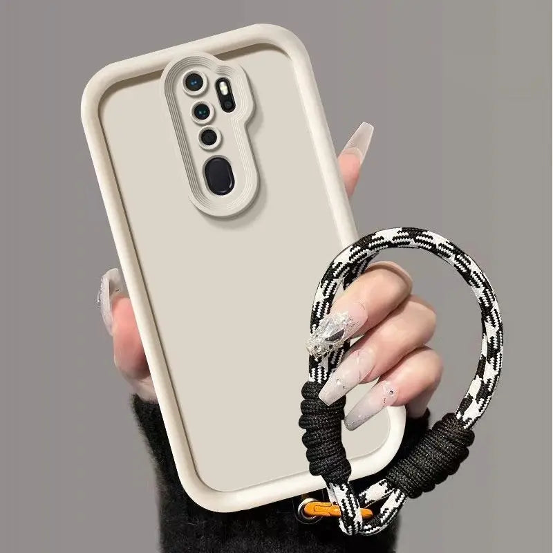 For OPPO A9 2020 Case OPPO A5 2020 Phone Case Oppo A9 2020 Wrist strap Lanyard Matte Back Cover Skin Feel Protection Shockproof
