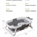 Foldable Silicone Baby Bathtub with Temperature Sensing, Non-Slip & Portable Infant Bath
