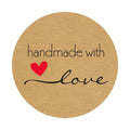 50-500pcs Kraft Paper Homemade With Love Stickers Scrapbooking For Envelope And Package Seal Labels Sticker Stationery Handmade