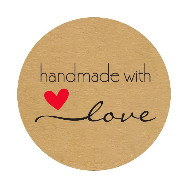 50-500pcs Kraft Paper Homemade With Love Stickers Scrapbooking For Envelope And Package Seal Labels Sticker Stationery Handmade