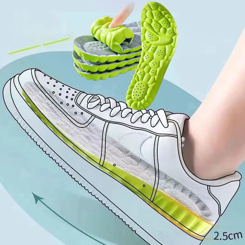 Latex Sport Insoles Soft High Elasticity Shoe Pads Orthotic Breathable Deodorant Shock Absorption Cushion Arch Support Insole