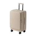 Multifunctional Front Opening Expandable Suitcase with Cup Holder Large Capacity Luggage 360° Shock Absorbing Wheels 20' 24' 28'
