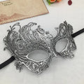 Women's Sexy Half Face Animal Lace Party Mask for Halloween Masquerade Cosplay Party Supplies Ladies Anime Eye Masks Silver