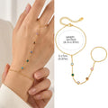 Luxury Minimalist Gold Plated Thin Chain Finger Ring Hand Bracelets for Women, Party Elegant Stainless - Visuel 10 | SAMAG