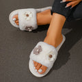 Winter New Flower Decor Comfort Soft Soled Women Cotton Slippers 2026 Fashion Solid Round Toe Plush Warm House Women's Shoes